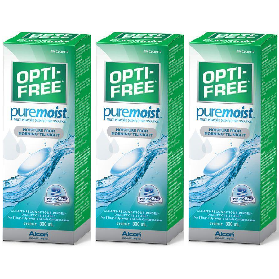 Comanda Solutie intretinere lentile de contact Opti-Free Pure Moist 3 x 300 ml + suport lentile cadou marca Alcon / Ciba Vision online