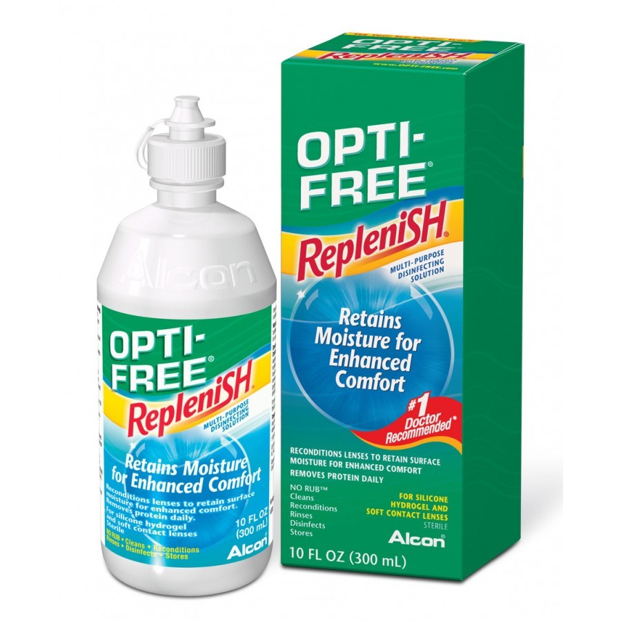 Comanda Solutie intretinere lentile de contact Opti-Free RepleniSH 300 ml + suport lentile cadou marca Alcon / Ciba Vision online