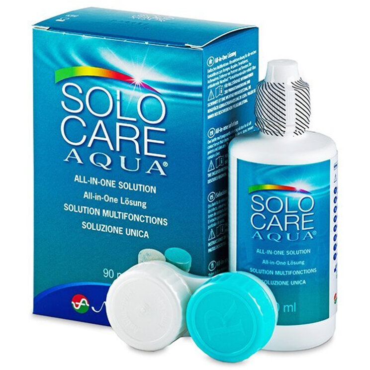 Comanda Solutie intretinere lentile de contact Solo-Care Aqua 90 ml + suport lentile cadou marca Menicon online