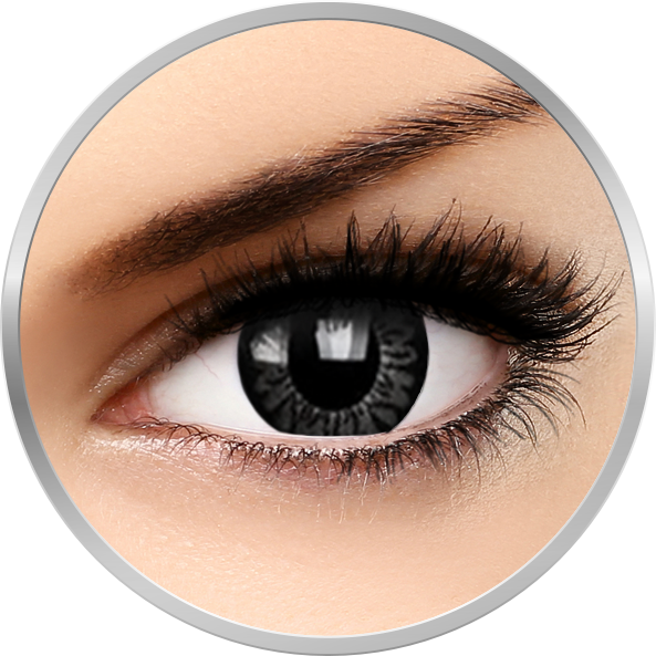 Lentile de contact Big eyes Awesome Black – lentile de contact colorate negre trimestriale – 90 purtari (2 lentile/cutie) marca ColourVUE cu comanda online