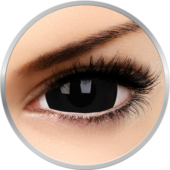 Lentile de contact Crazy Black Titan – lentile de contact colorate negre anuale – 360 purtari (2 lentile/cutie) marca ColourVUE cu comanda online