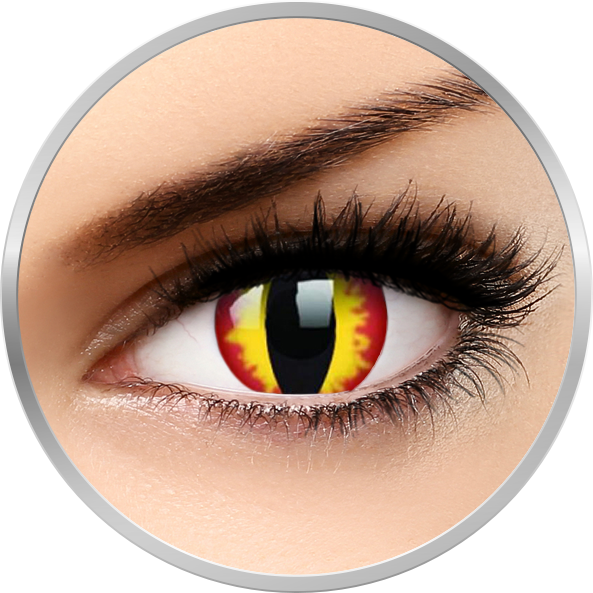Lentile de contact Crazy Dragon Eyes – lentile de contact colorate galbene anuale – 360 purtari (2 lentile/cutie) marca ColourVUE cu comanda online