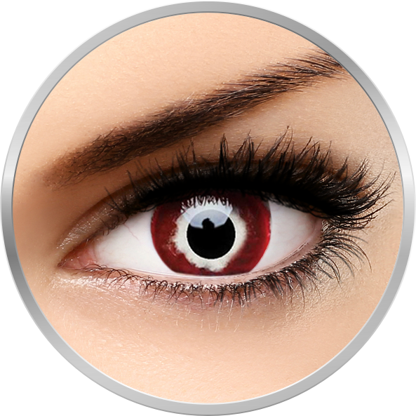 Lentile de contact Crazy Hellblazer – lentile de contact colorate rosii anuale – 360 purtari (2 lentile/cutie) marca ColourVUE cu comanda online