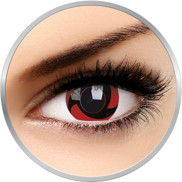 Lentile de contact Crazy Mangekyu – lentile de contact colorate rosii anuale – 360 purtari (2 lentile/cutie) marca ColourVUE cu comanda online