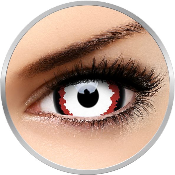 Lentile de contact Crazy Minotaur – lentile de contact colorate albe anuale – 360 purtari (2 lentile/cutie) marca ColourVUE cu comanda online