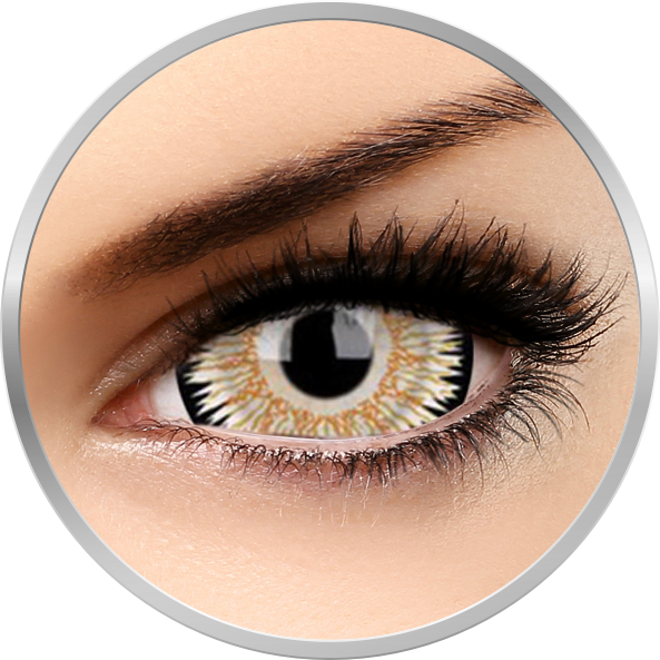 Lentile de contact Crazy Orbitron – lentile de contact colorate galbene anuale – 360 purtari (2 lentile/cutie) marca ColourVUE cu comanda online