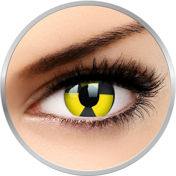 Lentile de contact Crazy Radiate – lentile de contact colorate galbene anuale – 360 purtari (2 lentile/cutie) marca ColourVUE cu comanda online