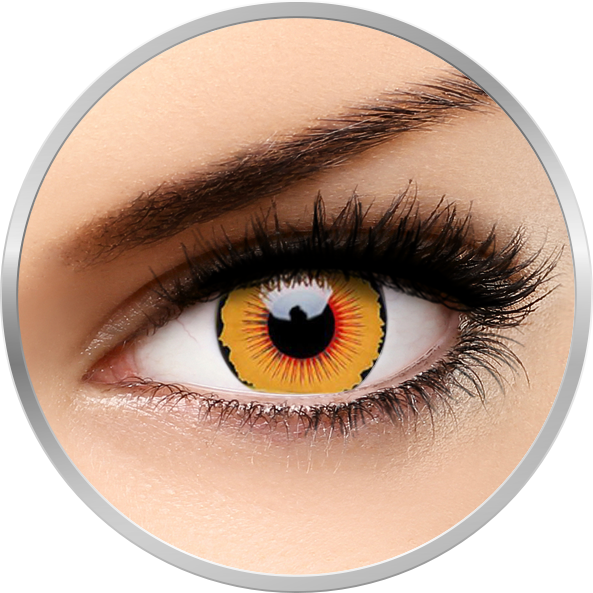 Lentile de contact Crazy Solarr – lentile de contact colorate portocaliu anuale – 360 purtari (2 lentile/cutie) marca ColourVUE cu comanda online