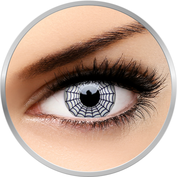 Lentile de contact Crazy Spider – lentile de contact colorate albe anuale – 360 purtari (2 lentile/cutie) marca ColourVUE cu comanda online