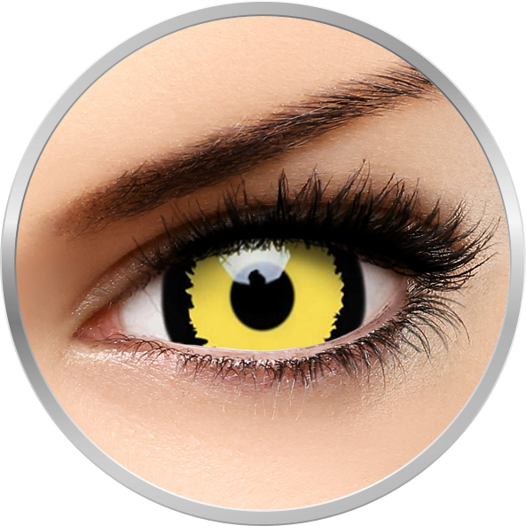 Lentile de contact Crazy Tigera – lentile de contact colorate galbene anuale – 360 purtari (2 lentile/cutie) marca ColourVUE cu comanda online