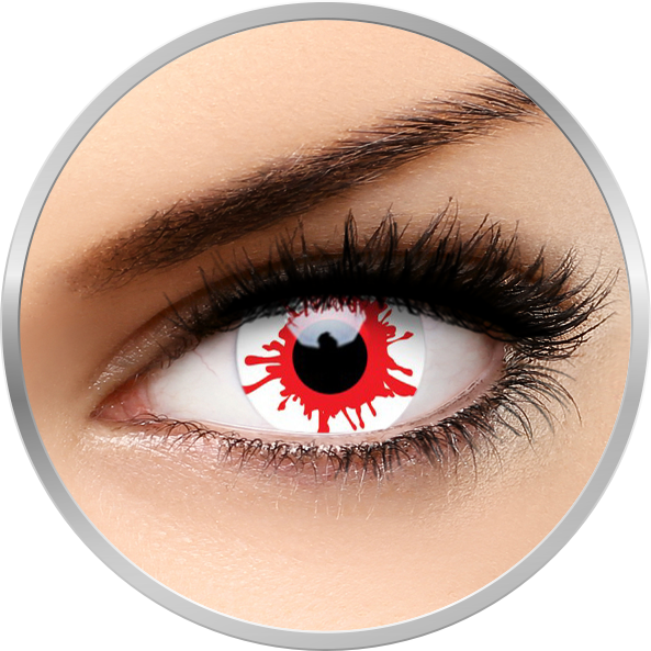Lentile de contact Crazy Wild Blood – lentile de contact colorate rosii anuale – 360 purtari (2 lentile/cutie) marca ColourVUE cu comanda online