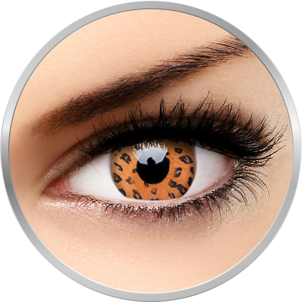 Lentile de contact Crazy Yellow Leopard – lentile de contact colorate galbene anuale – 360 purtari (2 lentile/cutie) marca ColourVUE cu comanda online
