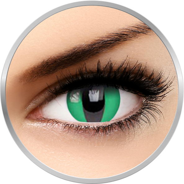 Lentile de contact Fancy Lizard Eye – lentile de contact colorate verzi/negre anuale – 360 purtari (2 lentile/cutie) marca Phantasee cu comanda online