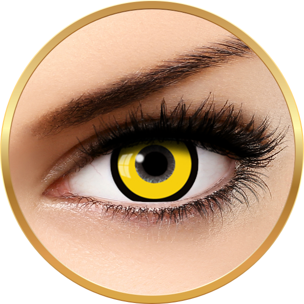 Lentile de contact Fantaisie Manson Yellow – lentile de contact pentru Halloween anuale – 365 purtari (2 lentile/cutie) marca Auva Vision cu comanda online