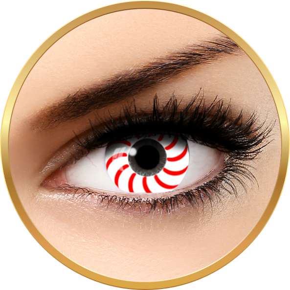 Lentile de contact Fantaisie Spiral Red- lentile de contact pentru Halloween anuale – 365 purtari (2 lentile/cutie) marca Auva Vision cu comanda online