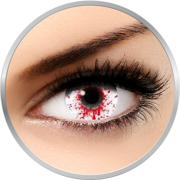 Lentile de contact Fantaisie Splash Blood – lentile de contact pentru Halloween anuale – 365 purtari (2 lentile/cutie) marca Auva Vision cu comanda online