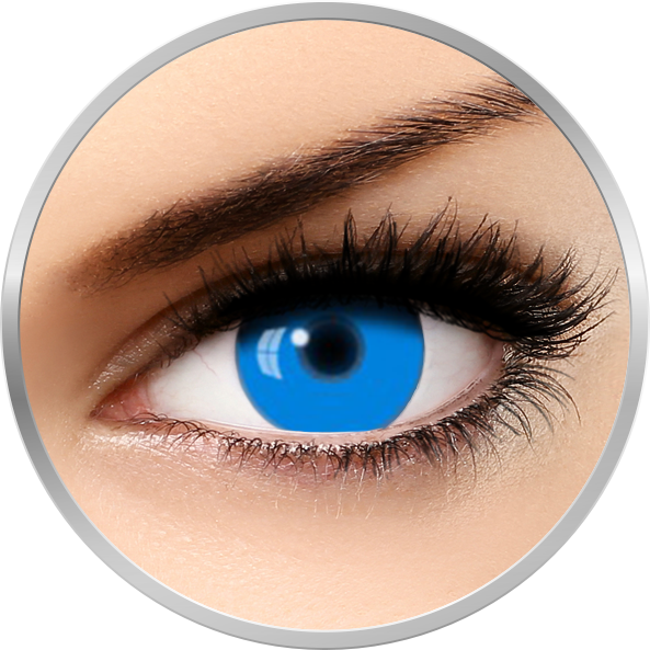 Lentile de contact Fantaisie UV Glow Blue – lentile de contact pentru Halloween anuale – 365 purtari (2 lentile/cutie) marca Auva Vision cu comanda online