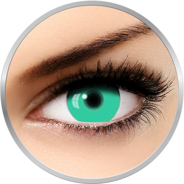 Lentile de contact Fantaisie UV Glow Green – lentile de contact pentru Halloween anuale – 365 purtari (2 lentile/cutie) marca Auva Vision cu comanda online