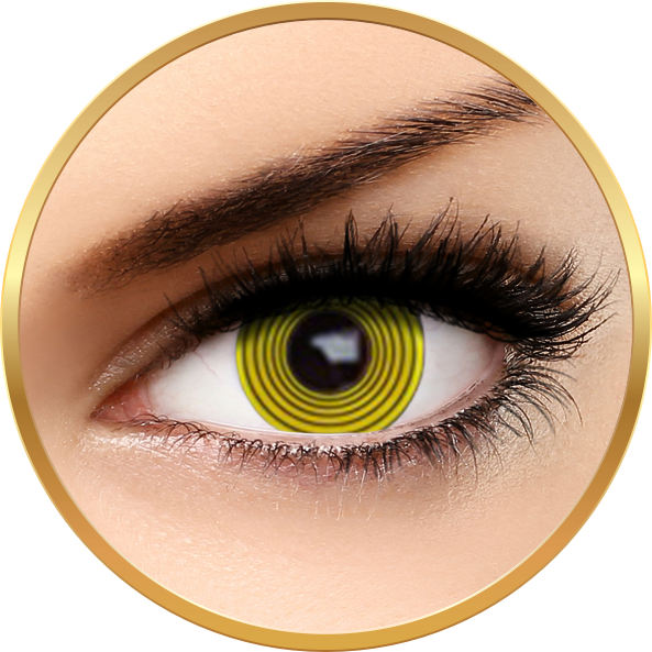 Lentile de contact Fantaisie Yellow Hypno – lentile de contact pentru Halloween anuale – 365 purtari (2 lentile/cutie) marca Auva Vision cu comanda online