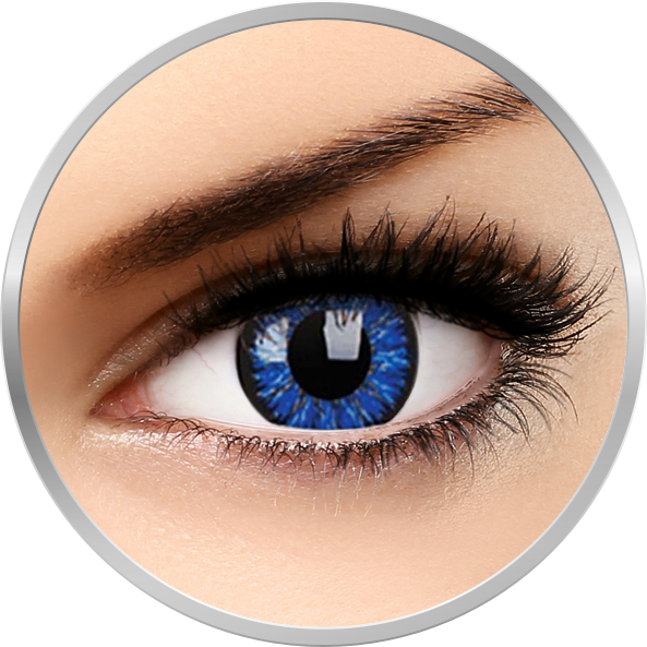 Lentile de contact Glamour Blue – lentile de contact colorate albastre trimestriale – 90 purtari (2 lentile/cutie) marca ColourVUE cu comanda online