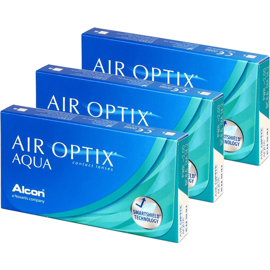 Lentile de contact cu dioptrii 3 x Alcon / Ciba Vision Air Optix Aqua lunare 3 lentile / cutie cu comanda online