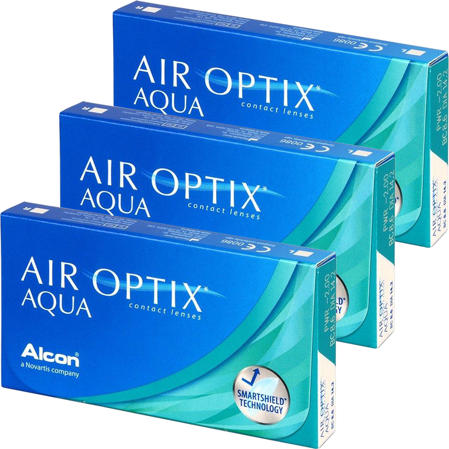 Lentile de contact cu dioptrii Alcon / Ciba Vision Alcon / Ciba Vision Air Optix Aqua lunare 3 x 6 lentile / cutie cu comanda online
