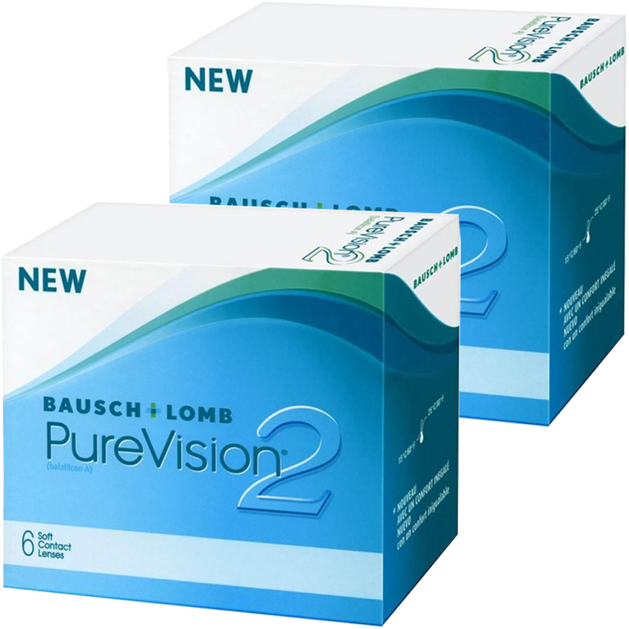 Lentile de contact cu dioptrii Bausch & Lomb Pure Vision 2HD lunare -2 x 6 lentile / cutie cu comanda online