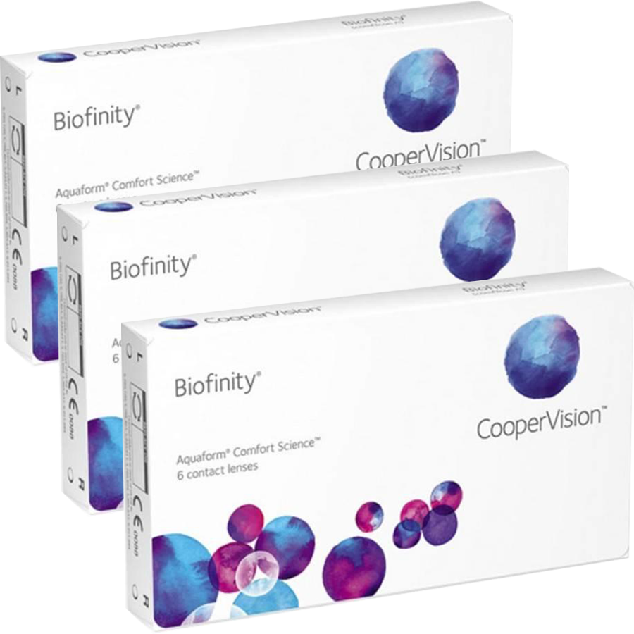Lentile de contact cu dioptrii Cooper Vision Biofinity lunare 3 x 6 lentile / cutie cu comanda online