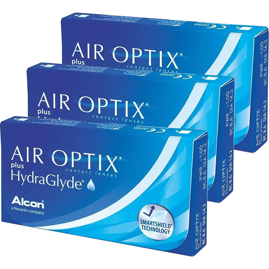 Lentile de contact cu dioptrii Lentile contact Air Optix plus HydraGlyde 3 x 6 lentile / cutie cu comanda online