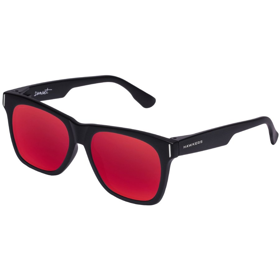 Ochelari de soare unisex Hawkers SUN10 Carbon Black Red Sunset Rectangulari Rosii Oglinda originali cu comanda online