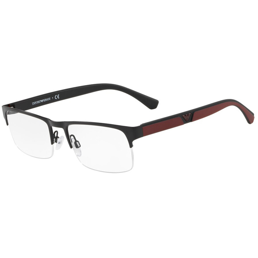 Rame ochelari de vedere Emporio Armani barbati EA1072 3001 Rectangulare Negre originale din Metal cu comanda online