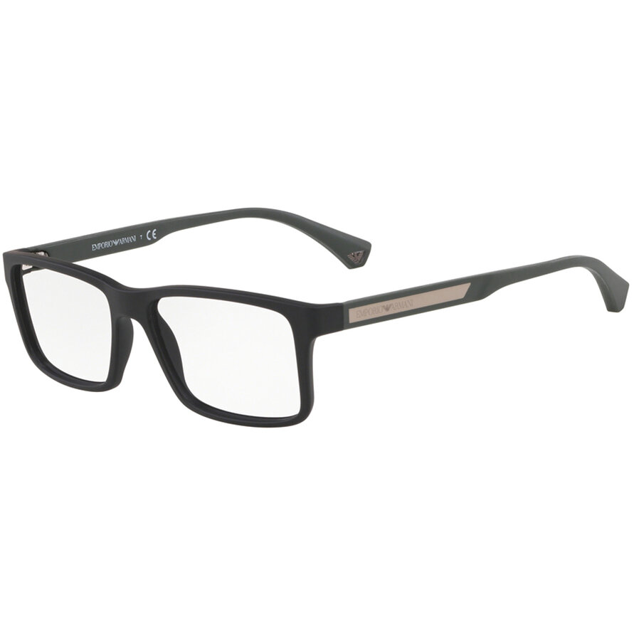 Rame ochelari de vedere Emporio Armani barbati EA3038 5758 Rectangulare Negre originale din Plastic cu comanda online