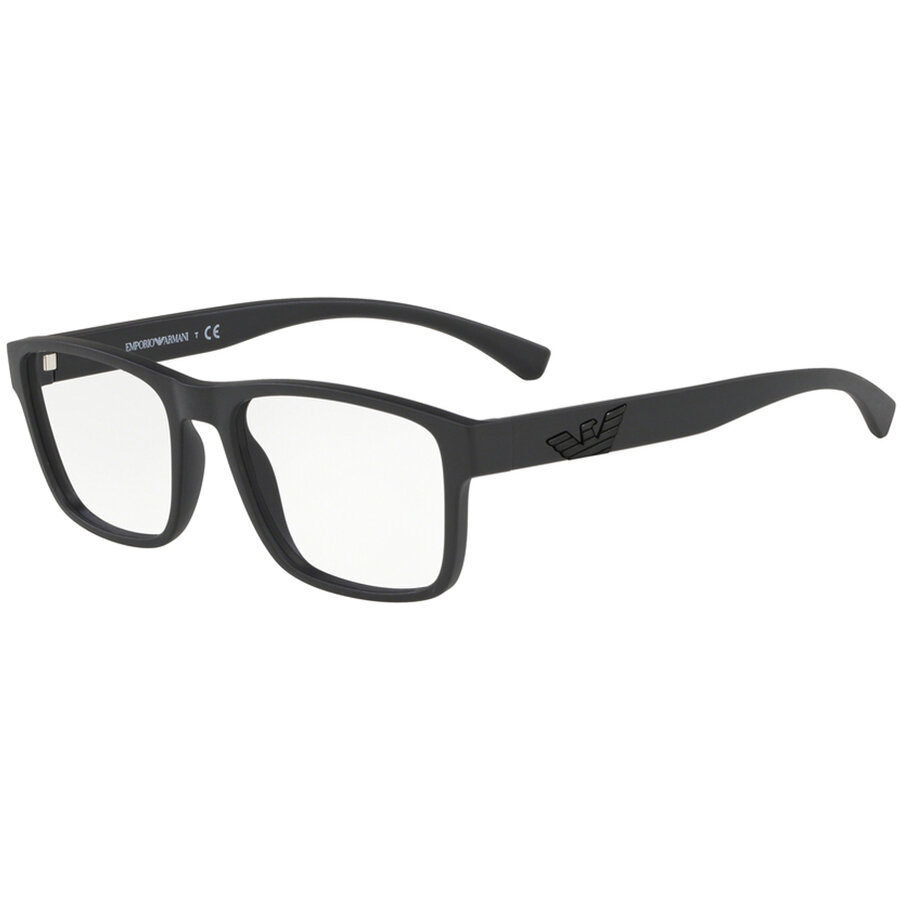 Rame ochelari de vedere Emporio Armani barbati EA3149 5042 Rectangulare Negre originale din Plastic cu comanda online