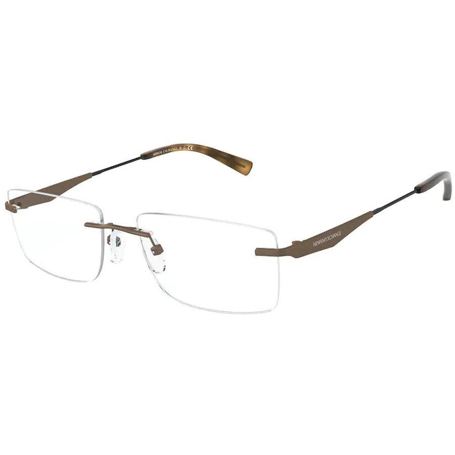 Rame ochelari de vedere barbati Armani Exchange AX1039 6114 Bronz Rectangulare originale din Metal cu comanda online