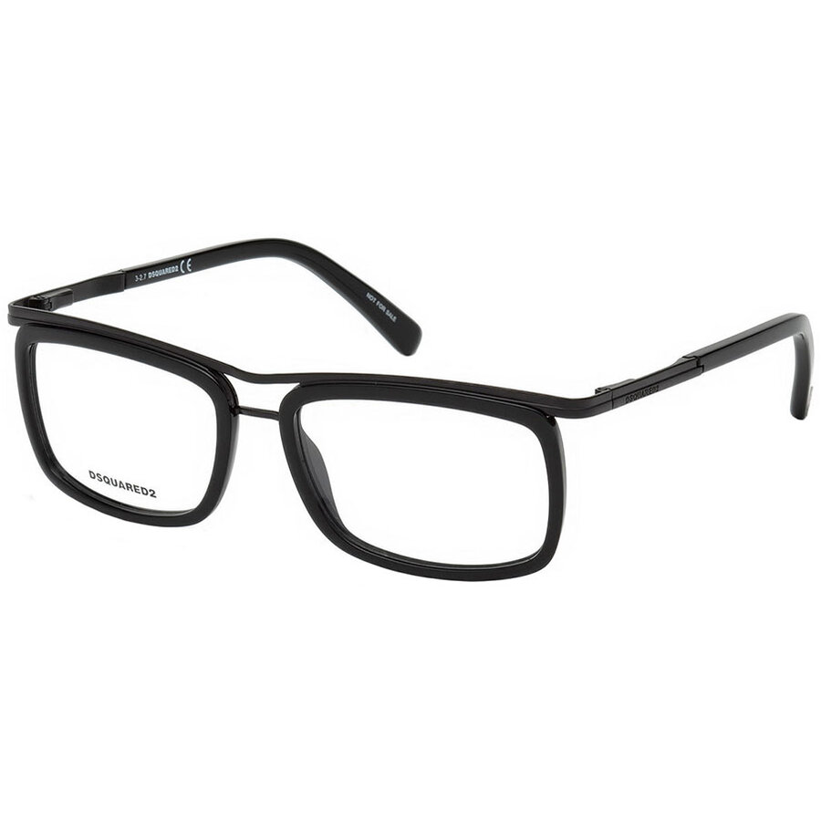 Rame ochelari de vedere barbati Dsquared DQ5254 A01 Rectangulare Negre originale din Metal cu comanda online