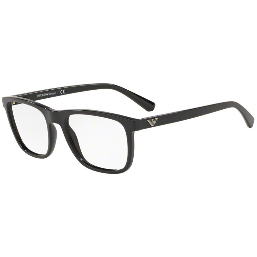 Rame ochelari de vedere barbati Emporio Armani EA3140 5001 Rectangulare Negre originale din Plastic cu comanda online