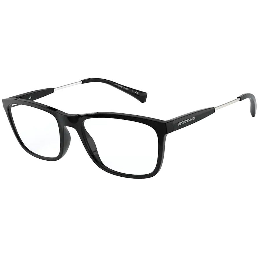 Rame ochelari de vedere barbati Emporio Armani EA3165 5001 Rectangulare Negre originale din Plastic cu comanda online