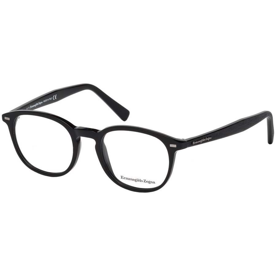 Rame ochelari de vedere barbati Ermenegildo Zegna EZ5070 005 Rotunde Negre originale din Plastic cu comanda online