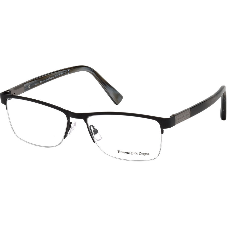 Rame ochelari de vedere barbati Ermenegildo Zegna EZ5077 002 Patrate Negre originale din Metal cu comanda online