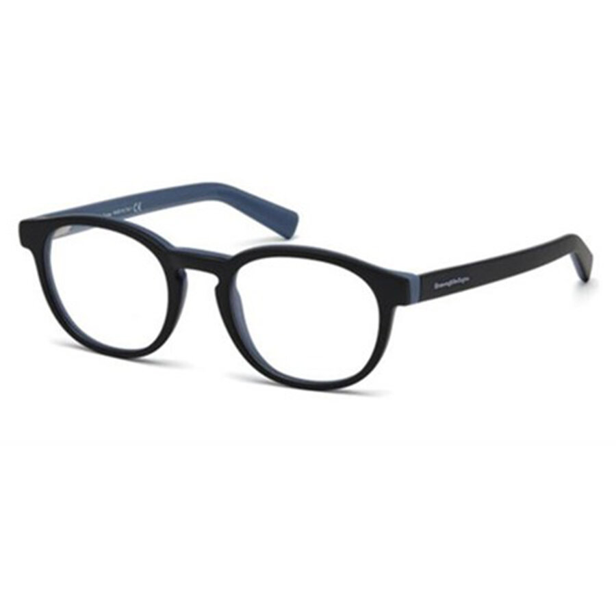 Rame ochelari de vedere barbati Ermenegildo Zegna EZ5104-F 005 Rotunde Negre originale din Plastic cu comanda online
