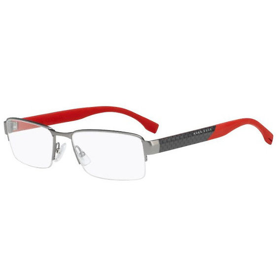 Rame ochelari de vedere barbati HUGO BOSS (S) 0837 KCV Rectangulare Rosii-Gri originale din Metal cu comanda online
