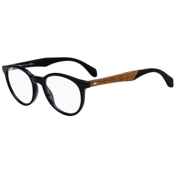 Rame ochelari de vedere barbati Hugo Boss 0778 807 Rotunde Negre originale din Plastic cu comanda online
