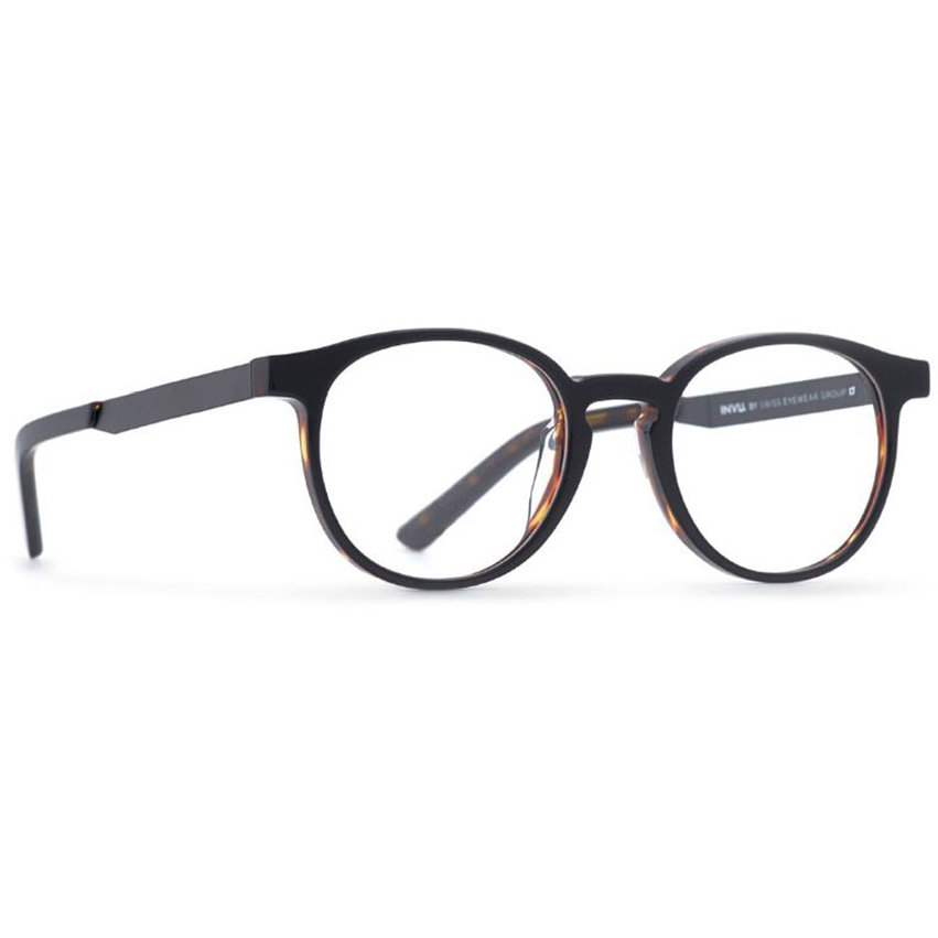 Rame ochelari de vedere barbati INVU B4807B Negre-Havana Rotunde originale din Plastic cu comanda online