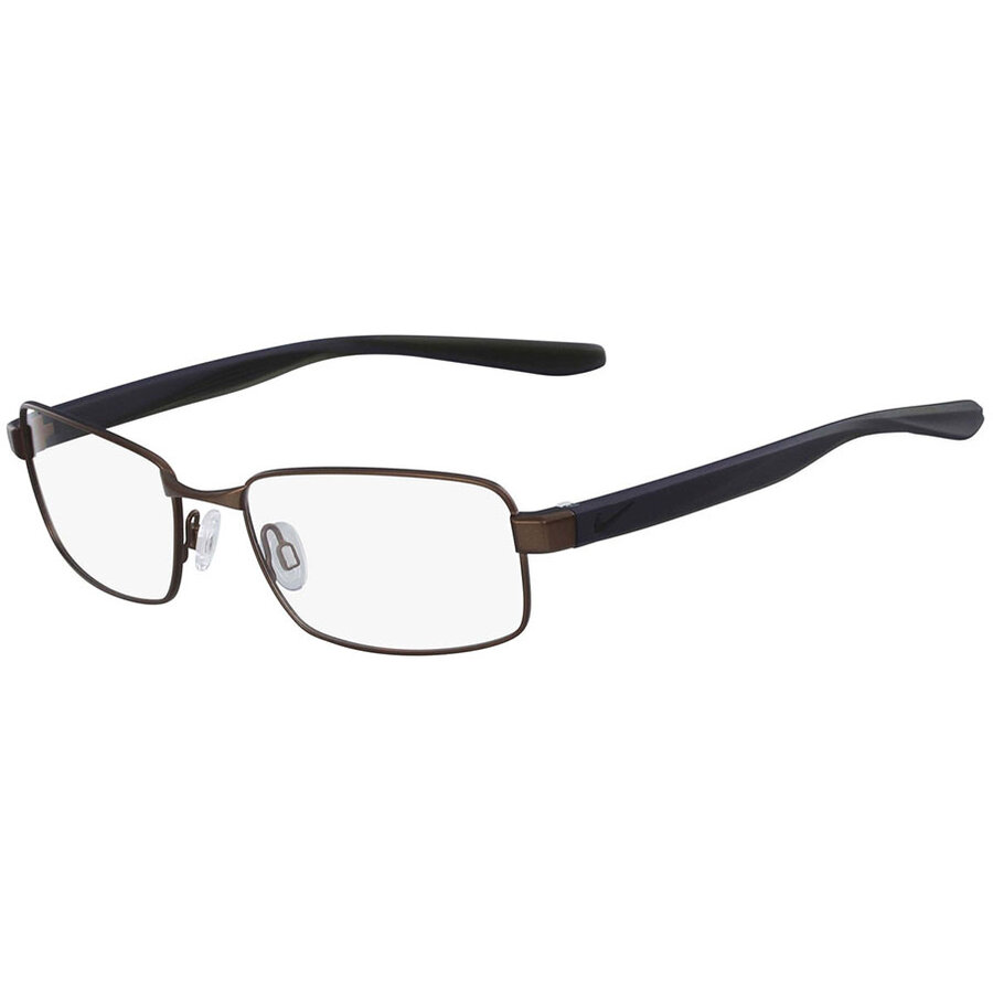 Rame ochelari de vedere barbati NIKE 8175 210 SATIN BROWN Rectangulare Maro originale din Metal cu comanda online