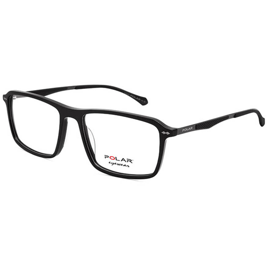 Rame ochelari de vedere barbati Polar 1801 col. 77 Negre Rectangulare originale din Plastic cu comanda online