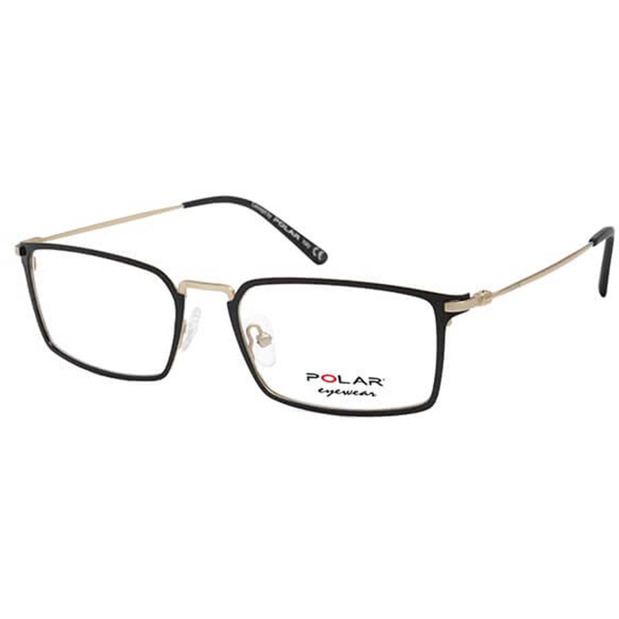 Rame ochelari de vedere barbati Polar 852 | 02 Negre Rectangulare originale din Otel cu comanda online