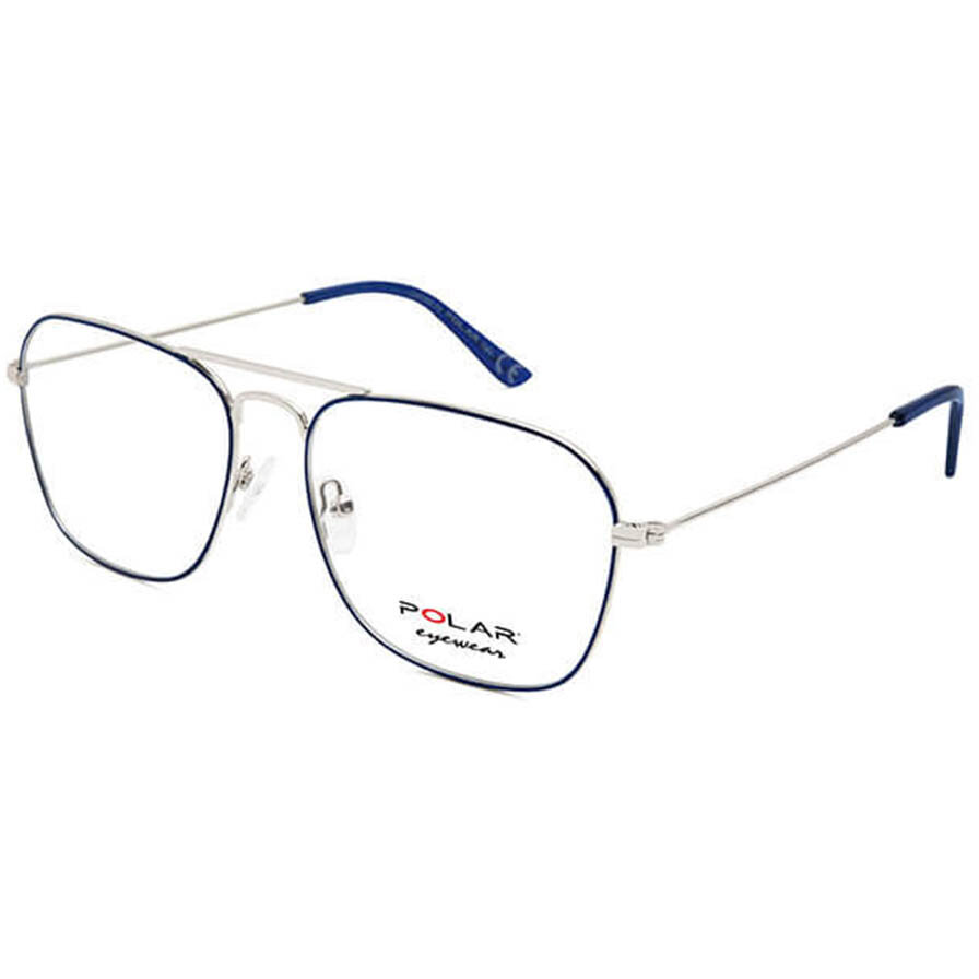 Rame ochelari de vedere barbati Polar 883 | 20 Albastre-Argintii Pilot originale din Metal cu comanda online