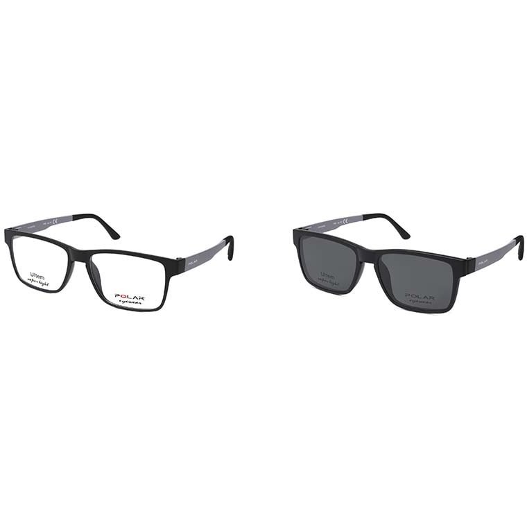 Rame ochelari de vedere barbati Polar CLIP-ON 407 | 76 Negre Clip-on originale din Ultem cu comanda online