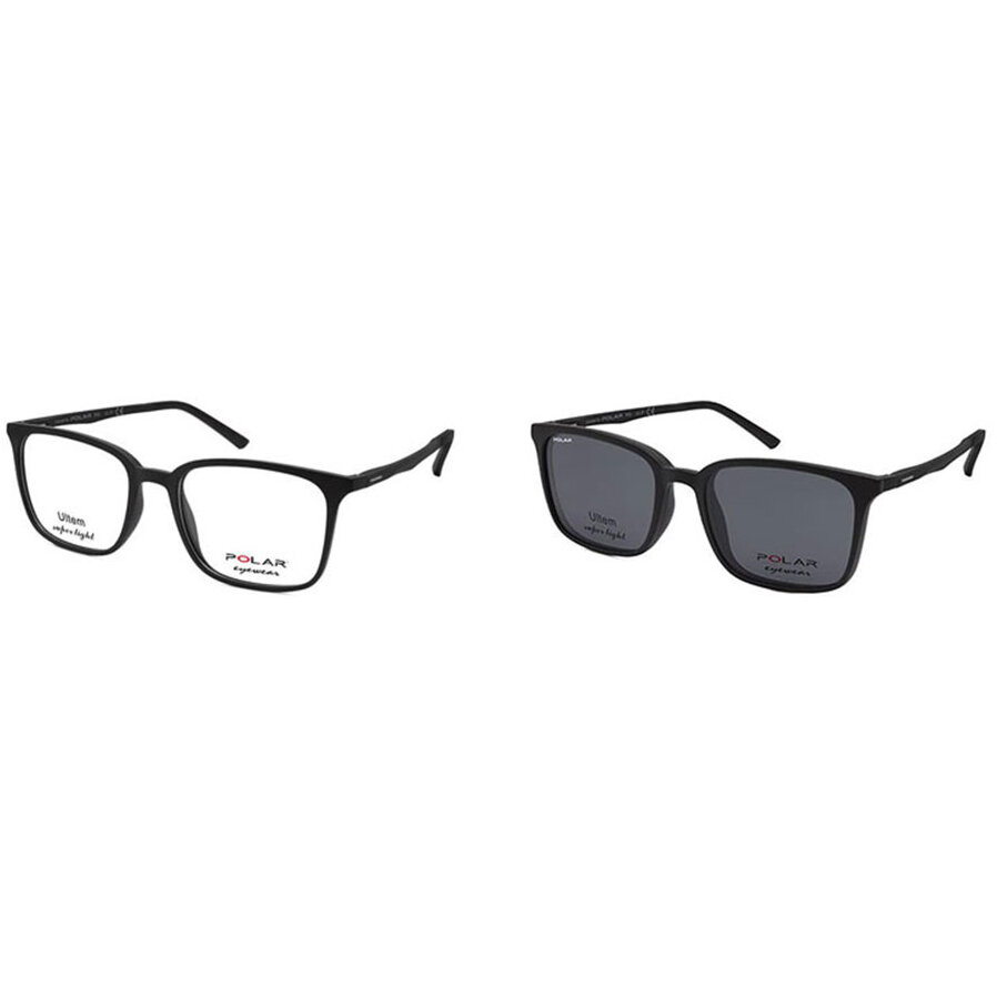 Rame ochelari de vedere barbati Polar CLIP-ON 408 | 76 Negre Clip-on originale din Ultem cu comanda online
