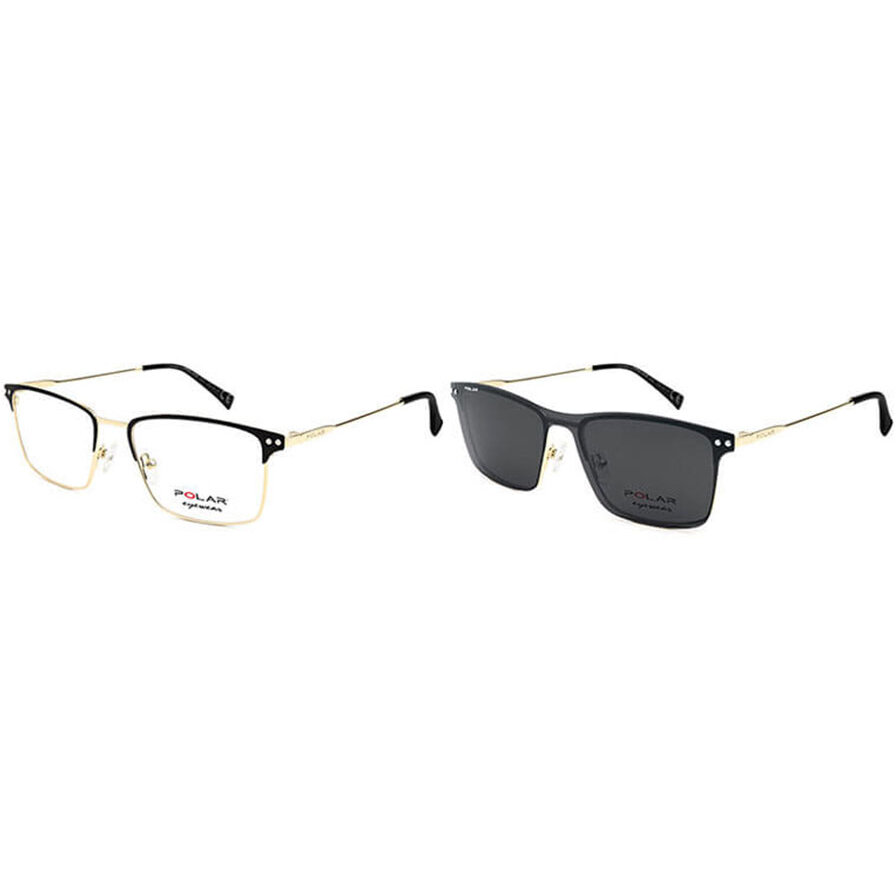 Rame ochelari de vedere barbati Polar CLIP-ON 413 | 78 Aurii Rectangulare originale din Otel cu comanda online